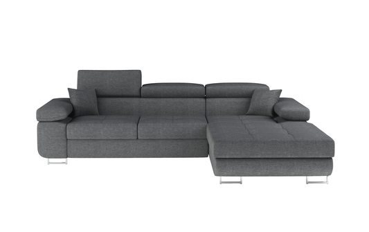 ARALANDO -L-Shape Left Corner Sofa Bed with Sleeping Function Storage Colour Grey FAST DELIVERY Width 289 cm
