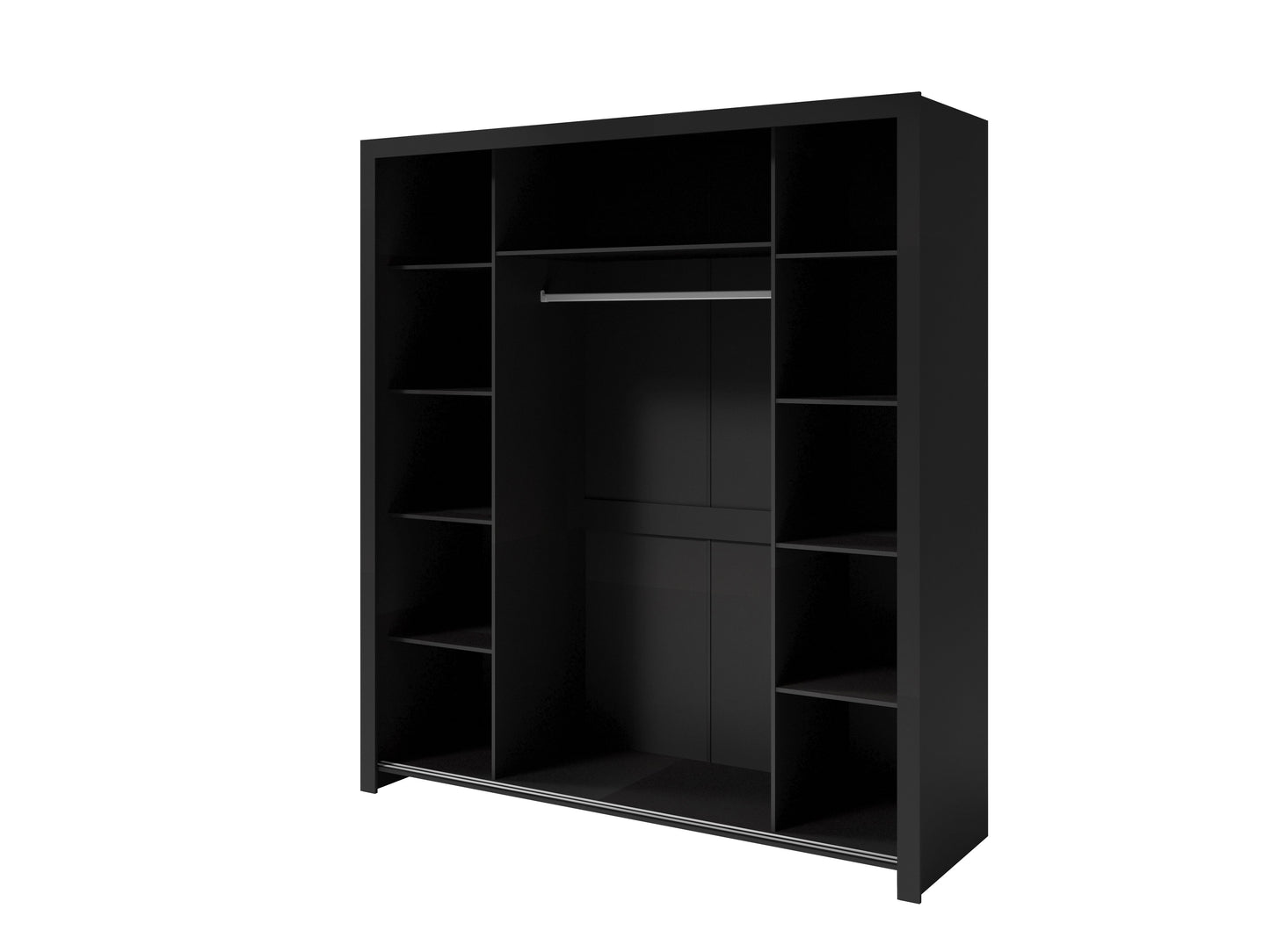 Framia - Sliding Doors Wardrobe With Shelves Rail Various Colour width 185 cm