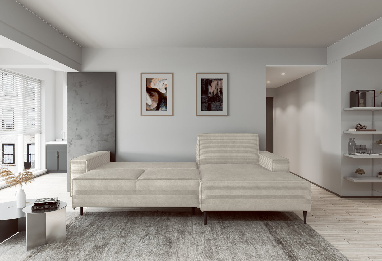MATINO - L-Shape Corner Sofa Bed With Sleeping Function Various Colour width 270 cm