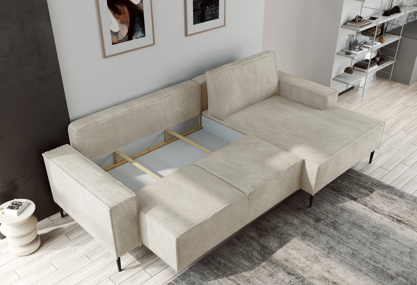 MATINO - L-Shape Corner Sofa Bed With Sleeping Function Various Colour width 270 cm