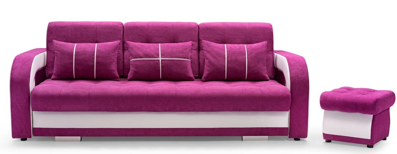 NENA - SOFA BED WITH PUFF & SLEEPING FUNCTION & STORAGE >235 x 110cm<