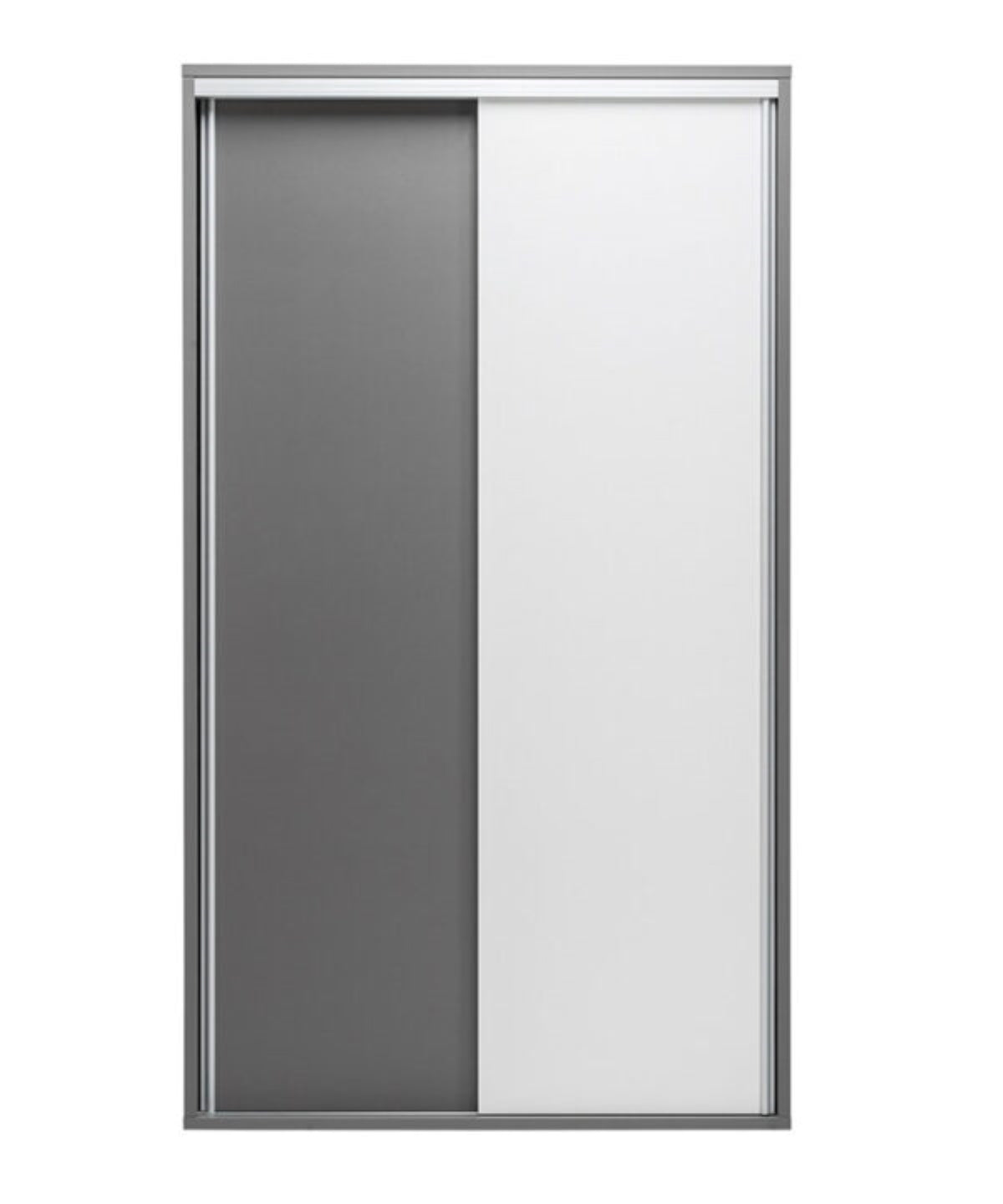 LONTIA - 2 sliding Doors Wardrobe With Shelves Rail Colour Gray/White width 120 cm