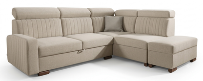 Tokio Cristap Right Hand Corner Sofa Bed | Light Beige (Maya 03), Width: 255 cm | 100"