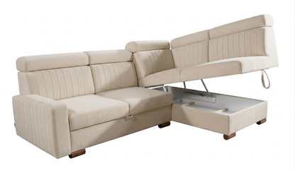 Tokio Cristap Right Hand Corner Sofa Bed | Light Beige (Maya 03), Width: 255 cm | 100"