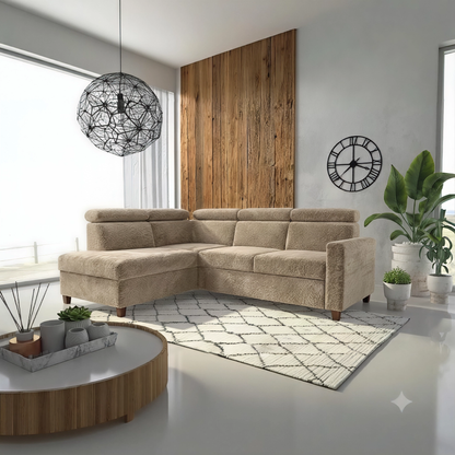 Bari CrisTap Left Hand Faced Corner Sofa Bed with Storage (Ex-Display)