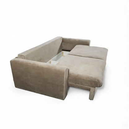 SOFIA CrisTap Mini Sofa Bed | Beige Textured Plush (Sorriso 05) | Width: 230 cm | 90.6"
