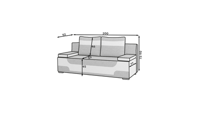 ARGINA - Sofa with Sleeping Function and Storage Width 200 cm