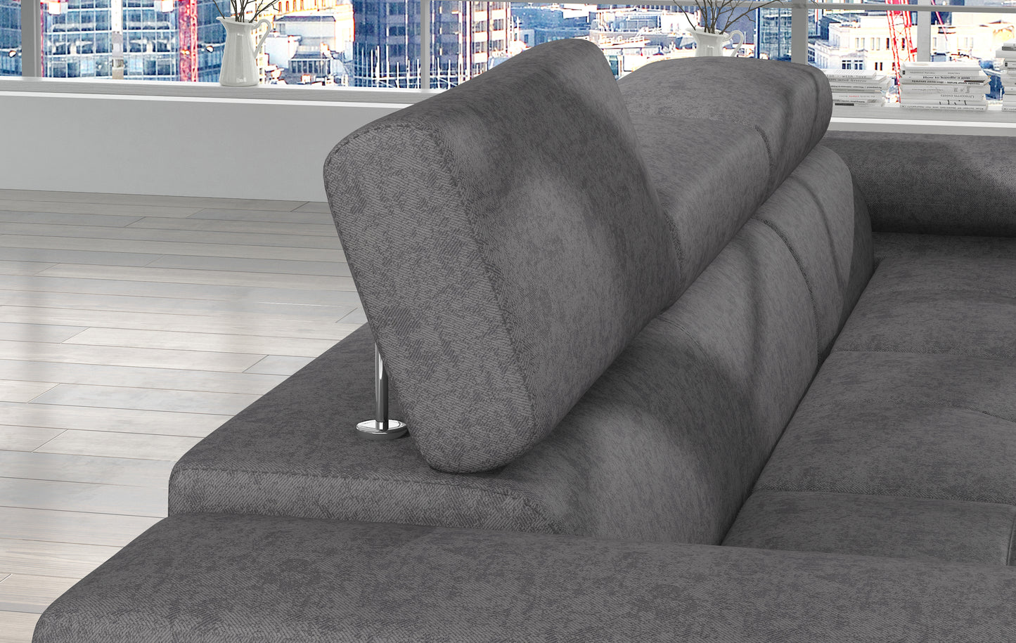 ARALANDO -L-Shape Left Corner Sofa Bed with Sleeping Function Storage Colour Grey FAST DELIVERY Width 289 cm