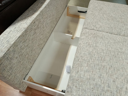 Akaso CrisTap Minimalist Sofa Bed | Grey Chenille (Miscanto 35), Width: 197 cm | 77.6"