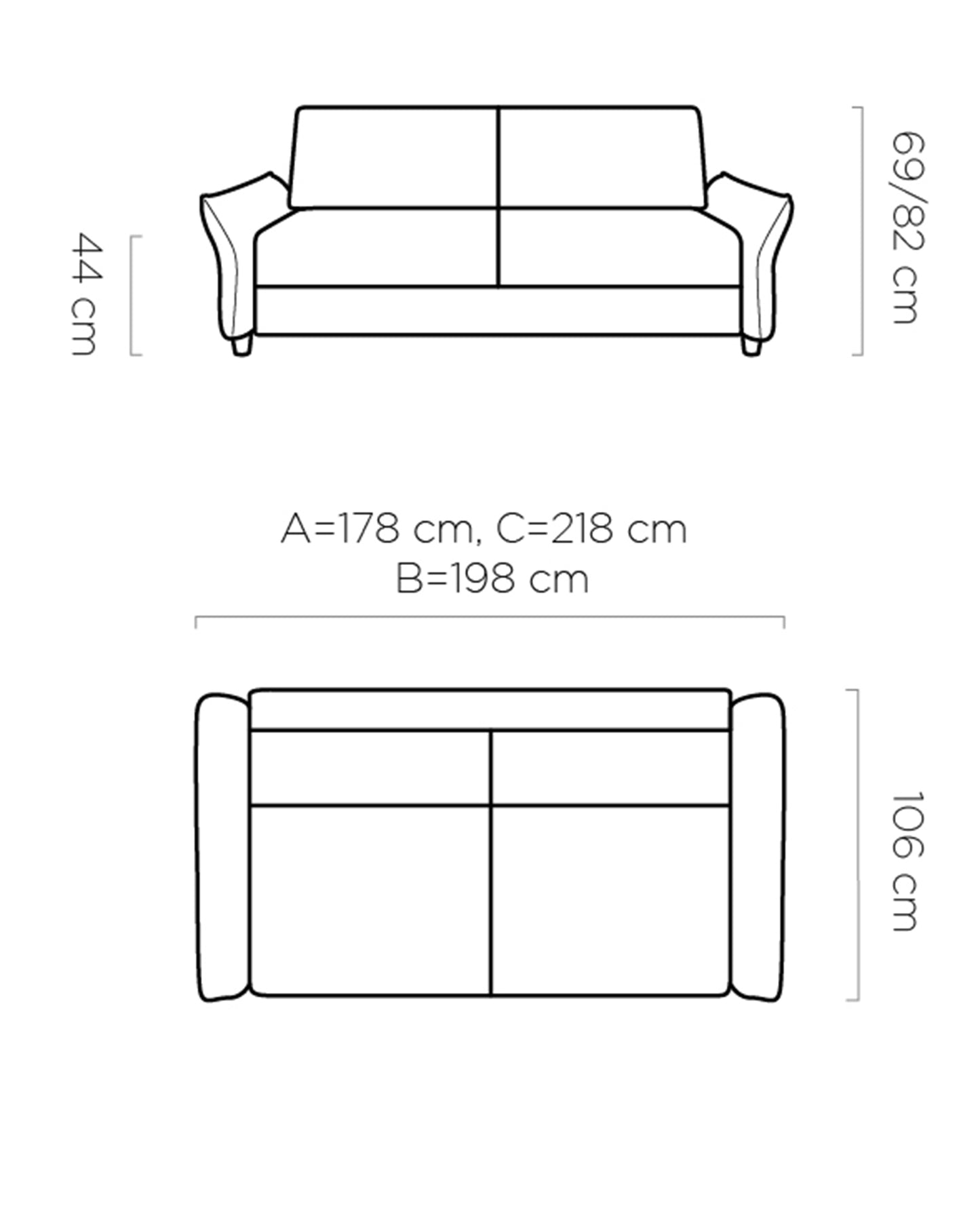 BANTO - SOFA BED WITH SLEEPING FUNCTION VARIOUS COLOUR WIDTH 218 CM