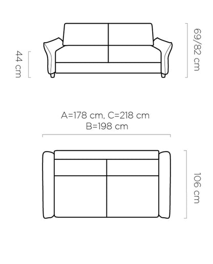 BANTO - SOFA BED WITH SLEEPING FUNCTION VARIOUS COLOUR WIDTH 218 CM