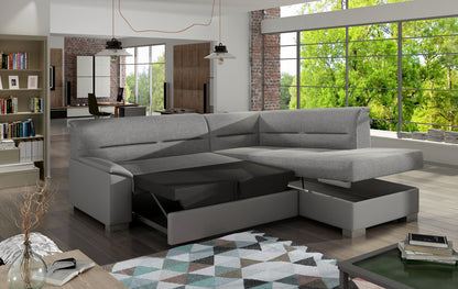 BERGENO - Corner Sofa with Sleeping Function and Storage Width 247 cm