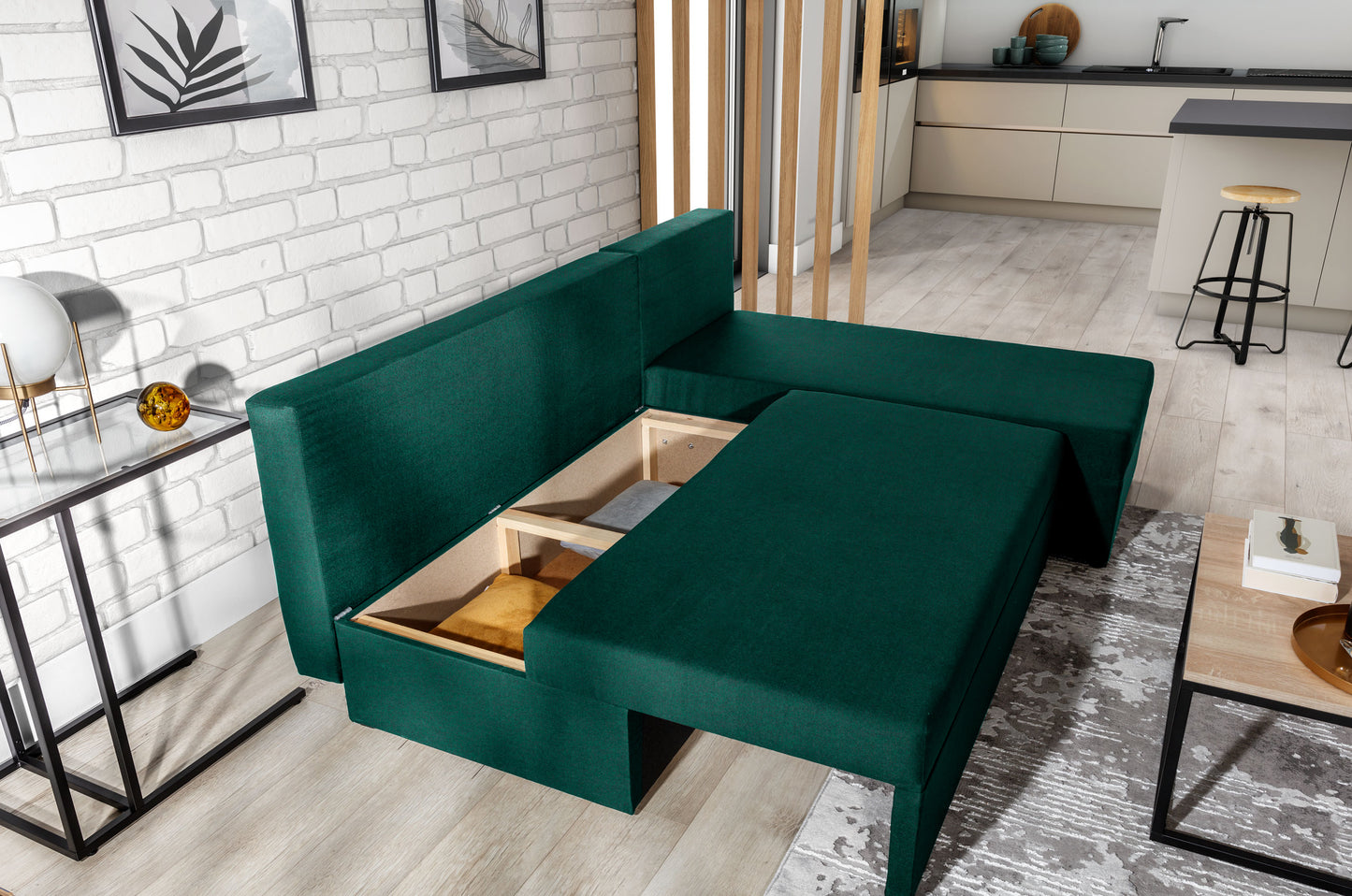 GIZMO Sawana -Universal Corner Sofa with Sleeping Function Custom Colour Width 206 cm