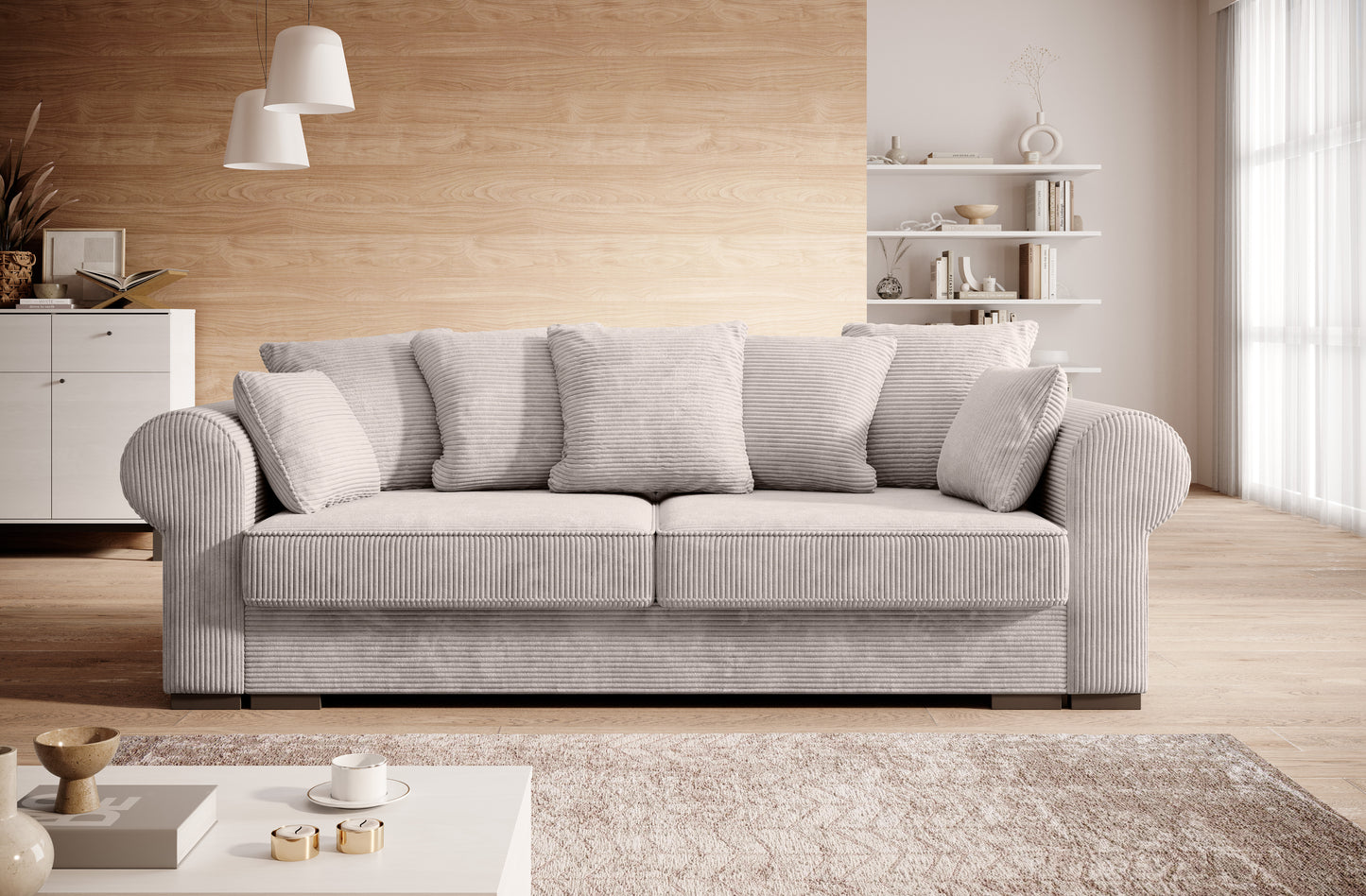 DELITO -Sofa with Sleeping Function & Storage Custom Colour Width 256 cm