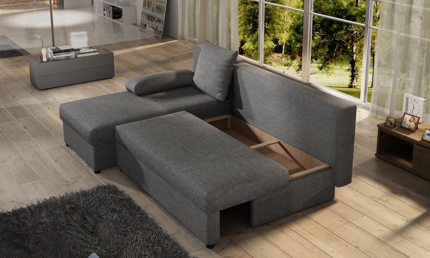 GIZMO Sawana -Universal Corner Sofa with Sleeping Function Custom Colour Width 206 cm