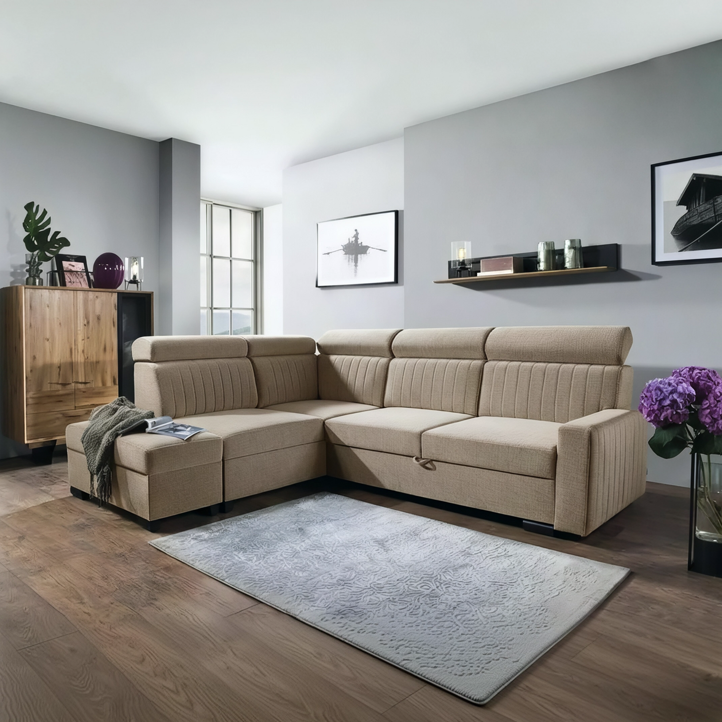 Tokio Cristap L - Left Hand Corner Sofa Bed with Sleeping Function