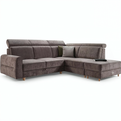 Spello Right-Hand Corner Sofa Bed | Light Brown Chenille (Finn 16)