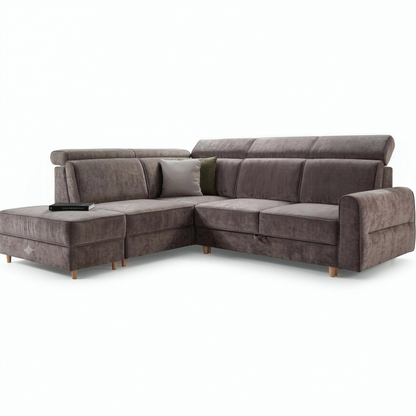 Spello CrisTap Left-Hand Corner Sofa Bed | Light Brown Chenille (Finn 16)