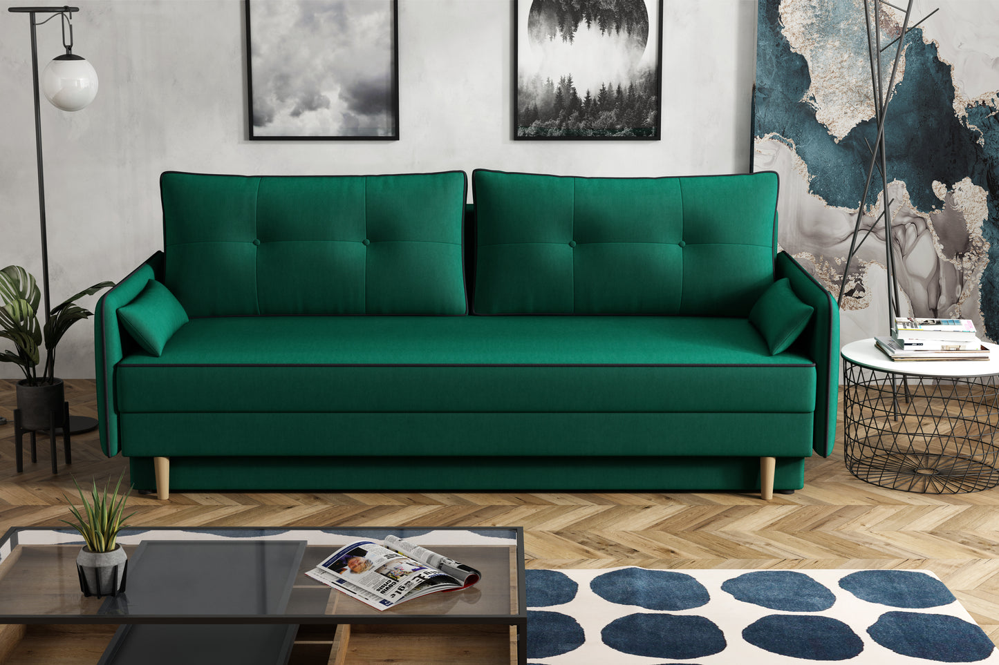 Blanka Sofa with Double Bed and Storage Custom Colour Width 211 cm