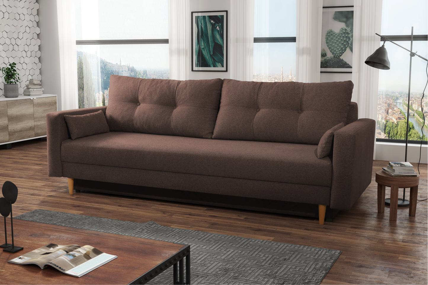 BONGO Sofa with Double Bed and Storage Custom Colour Width 220 cm