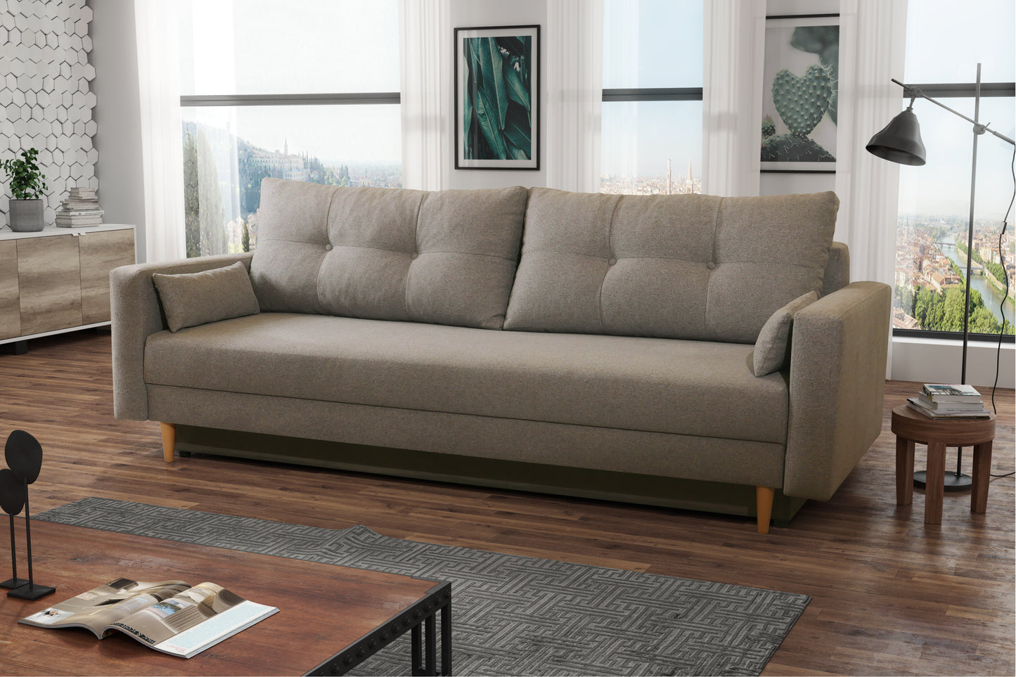 BONGO Sofa with Double Bed and Storage Custom Colour Width 220 cm