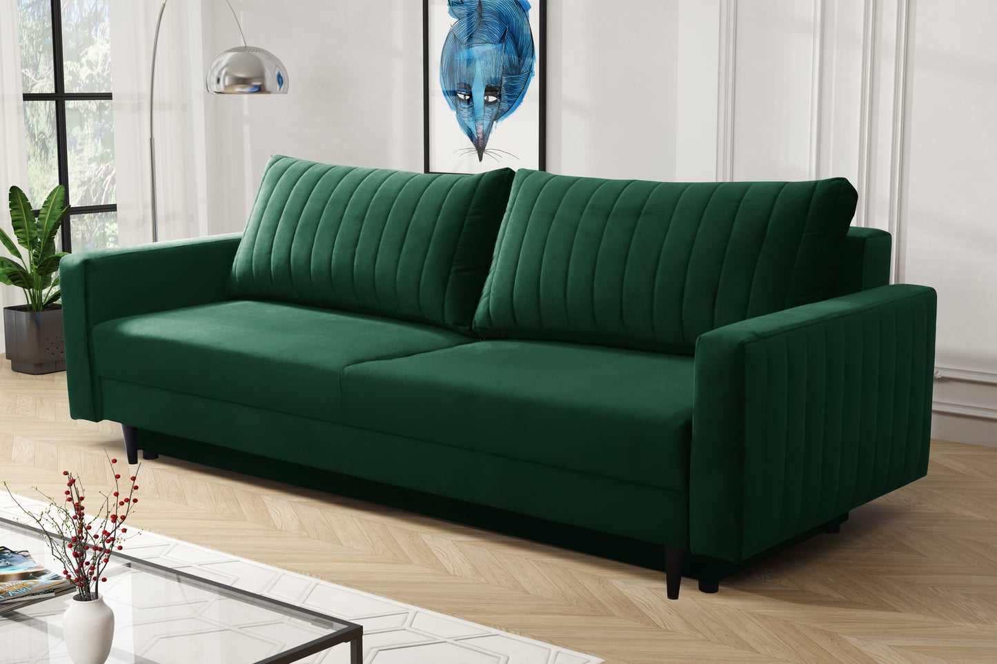 PALERMO Sofa with Double Bed and Storage Various Colours Width 220 cm