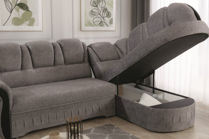 LORDI - Corner Sofa With Sleeping Function Storage Various Colour Width 243 cm