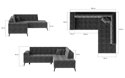 LATROS - Corner Sofa With Sleeping Function Various Colour Width 260 cm