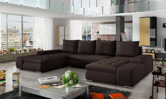 MARTINO - U-SHAPE Corner Sofa with Double Bed and Storage Width 363 cm