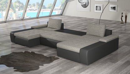 MARTINO - U-SHAPE Corner Sofa with Double Bed and Storage Width 363 cm