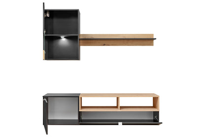 MINIS – Elegant and Functional Wall Unit with Cabinets and Shelves for Audio/TV Equipment, Perfect for Modern Interior