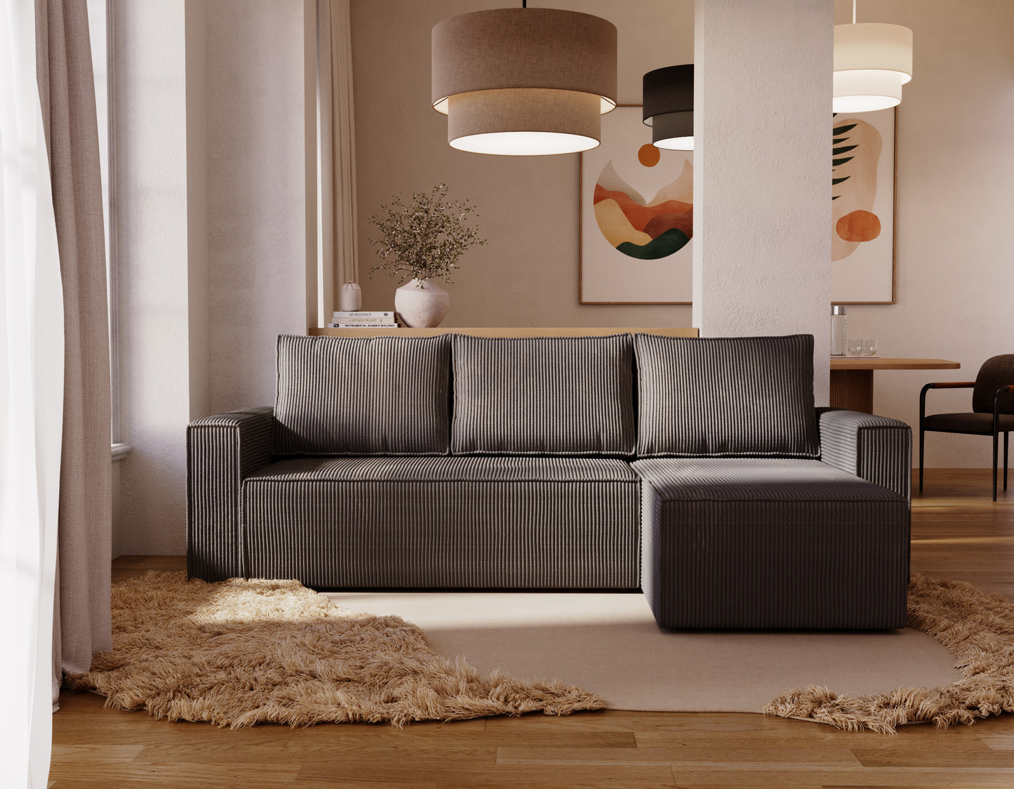 AXEL Corner Sofa Bed with Sleeping Function and Storage Width 231cm