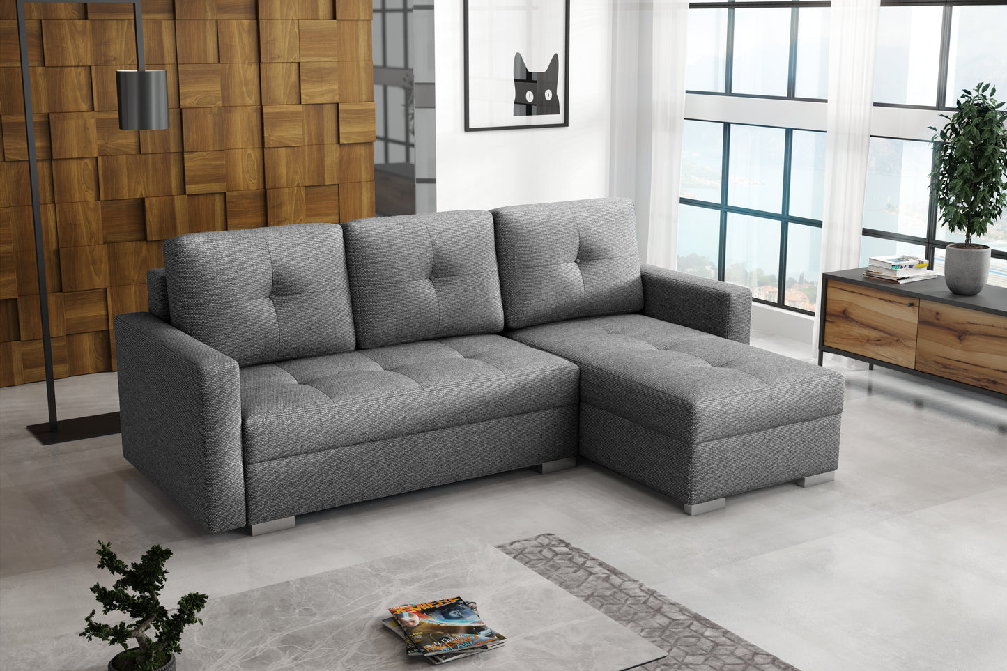 RODOS Corner Sofa with Sleeping Function and Storage Width 225 cm