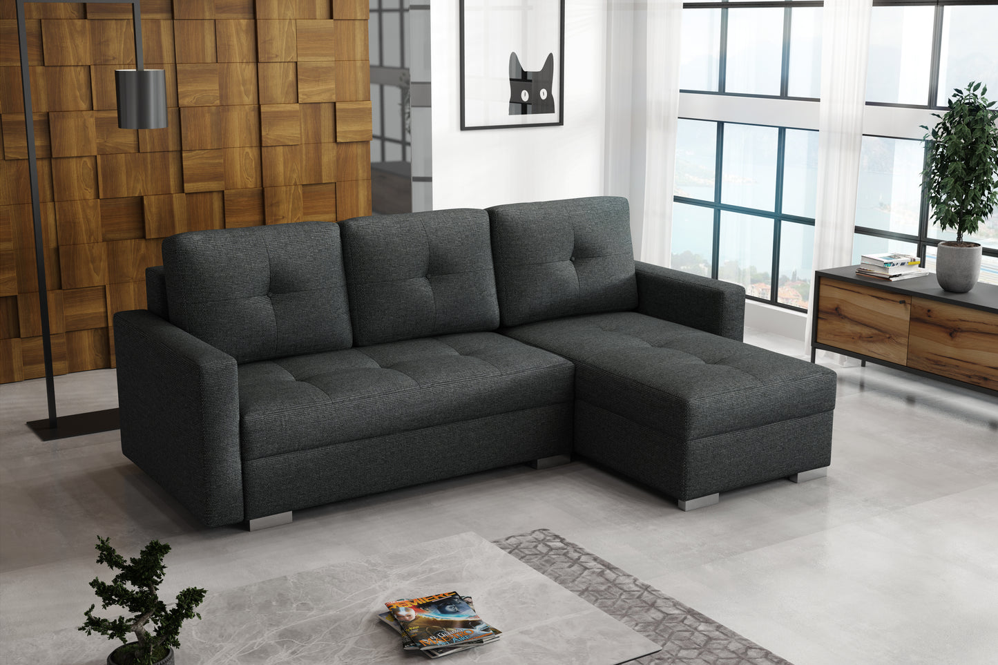 RODOS Corner Sofa with Sleeping Function and Storage Width 225 cm