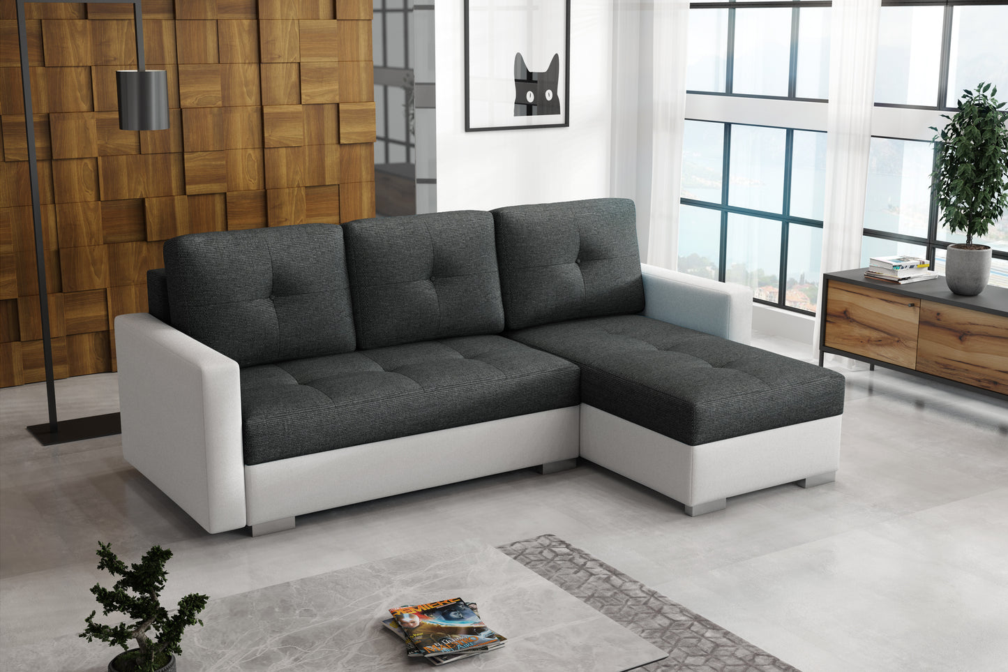 RODOS Corner Sofa with Sleeping Function and Storage Width 225 cm