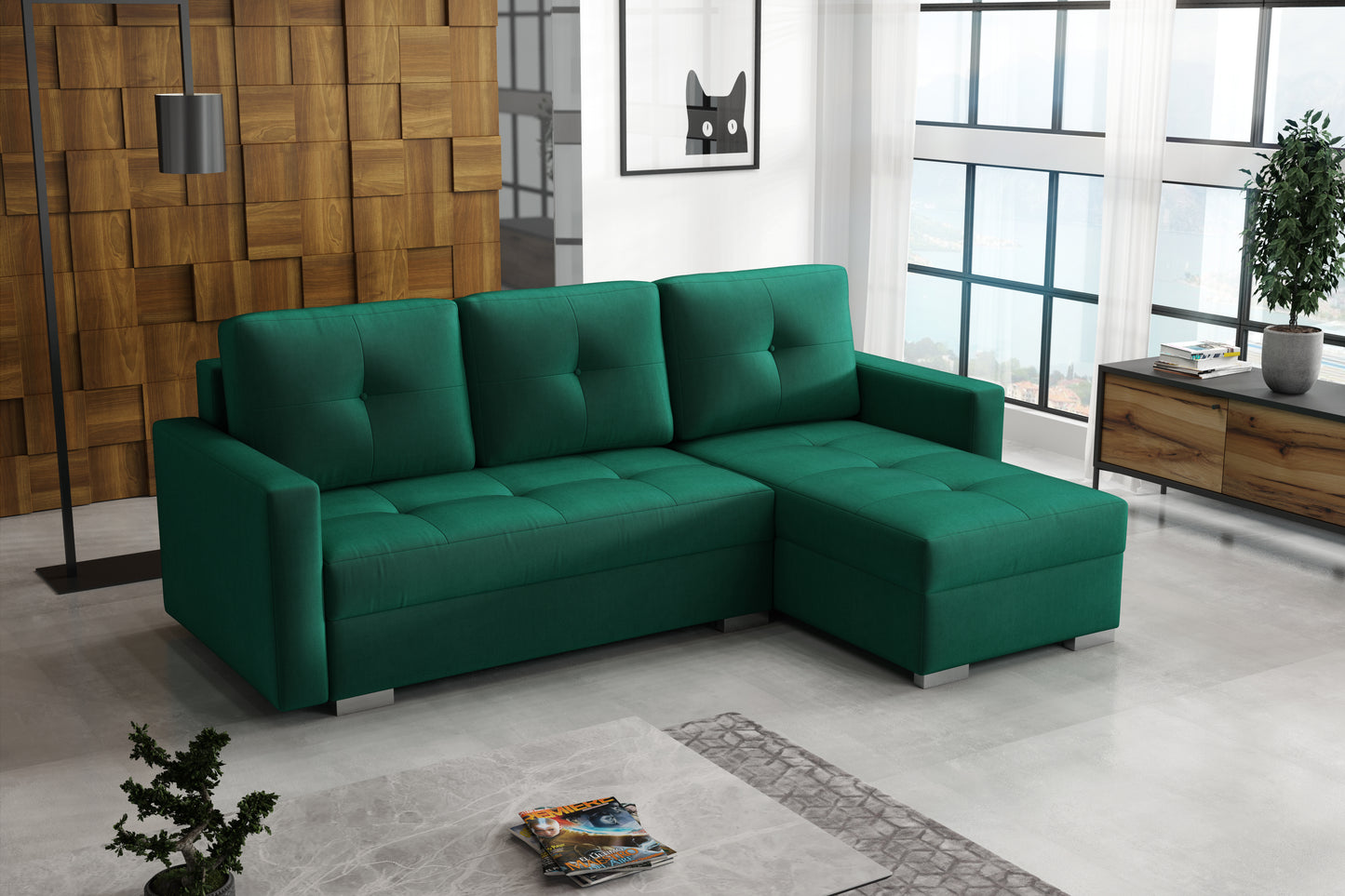 RODOS Corner Sofa with Sleeping Function and Storage Width 225 cm