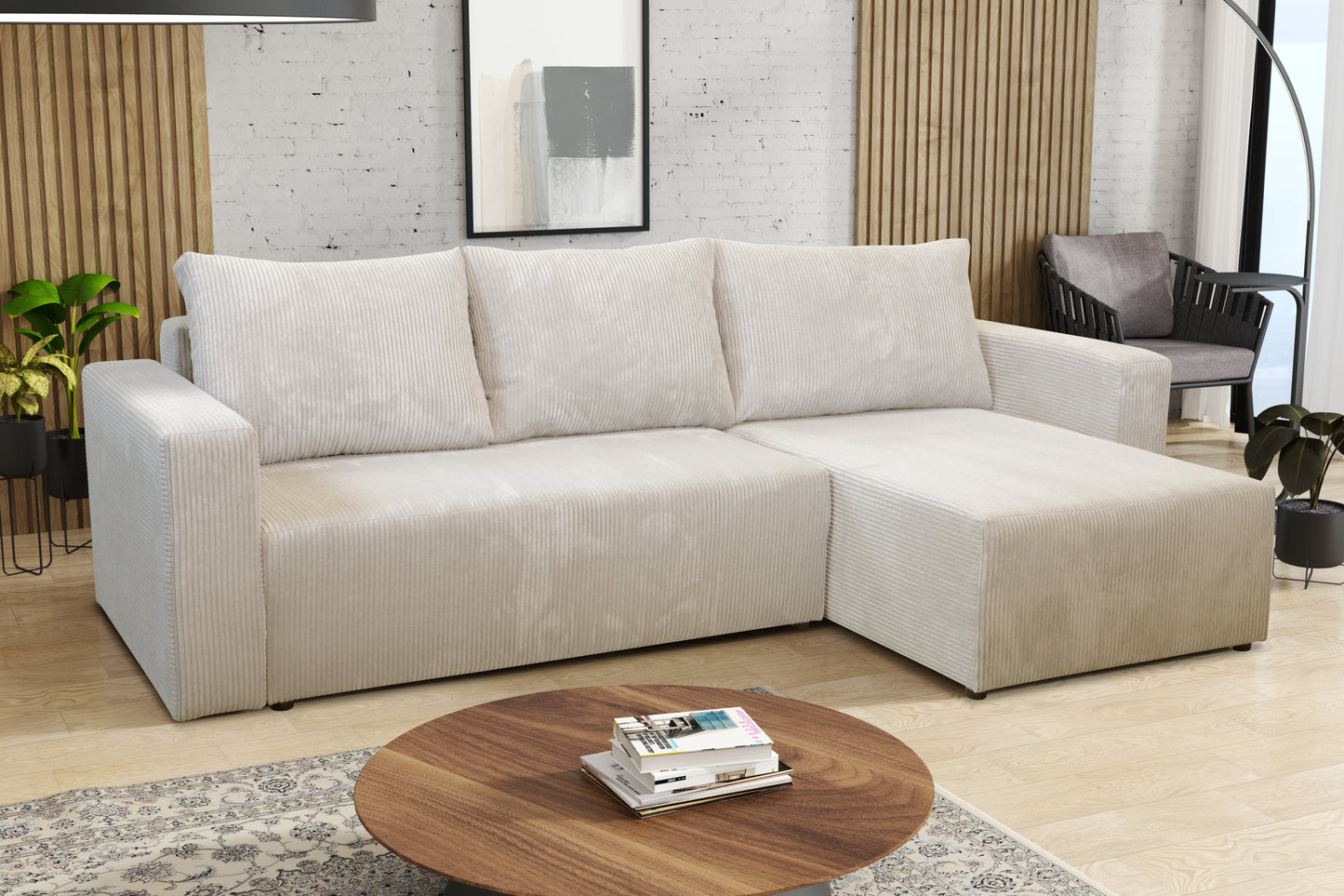 CLOUD Corner Sofa with Sleeping Function and Storage Custom Colour Width 230 cm