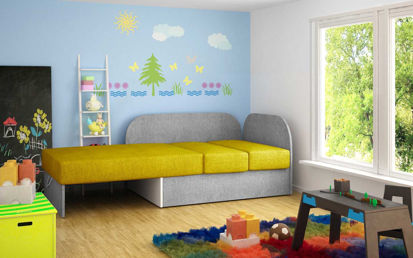 SOFA BED 'KIDDO' WITH SLEEPING FUNCION VARIOUS COLOURS >104 x 60cm<