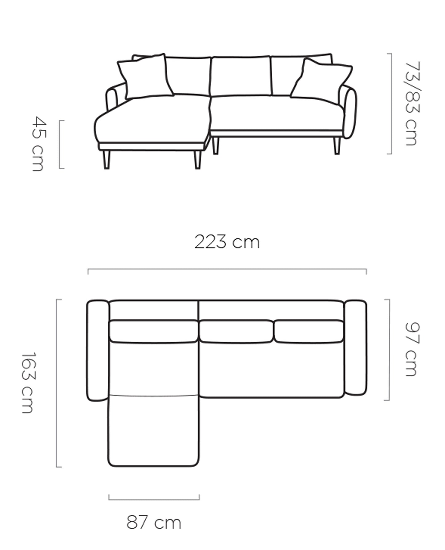 SOHO - Corner Sofa Small Elegant Simple Sofa with Sleeping Function