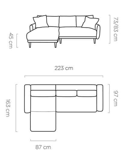 SOHO - Corner Sofa Small Elegant Simple Sofa with Sleeping Function