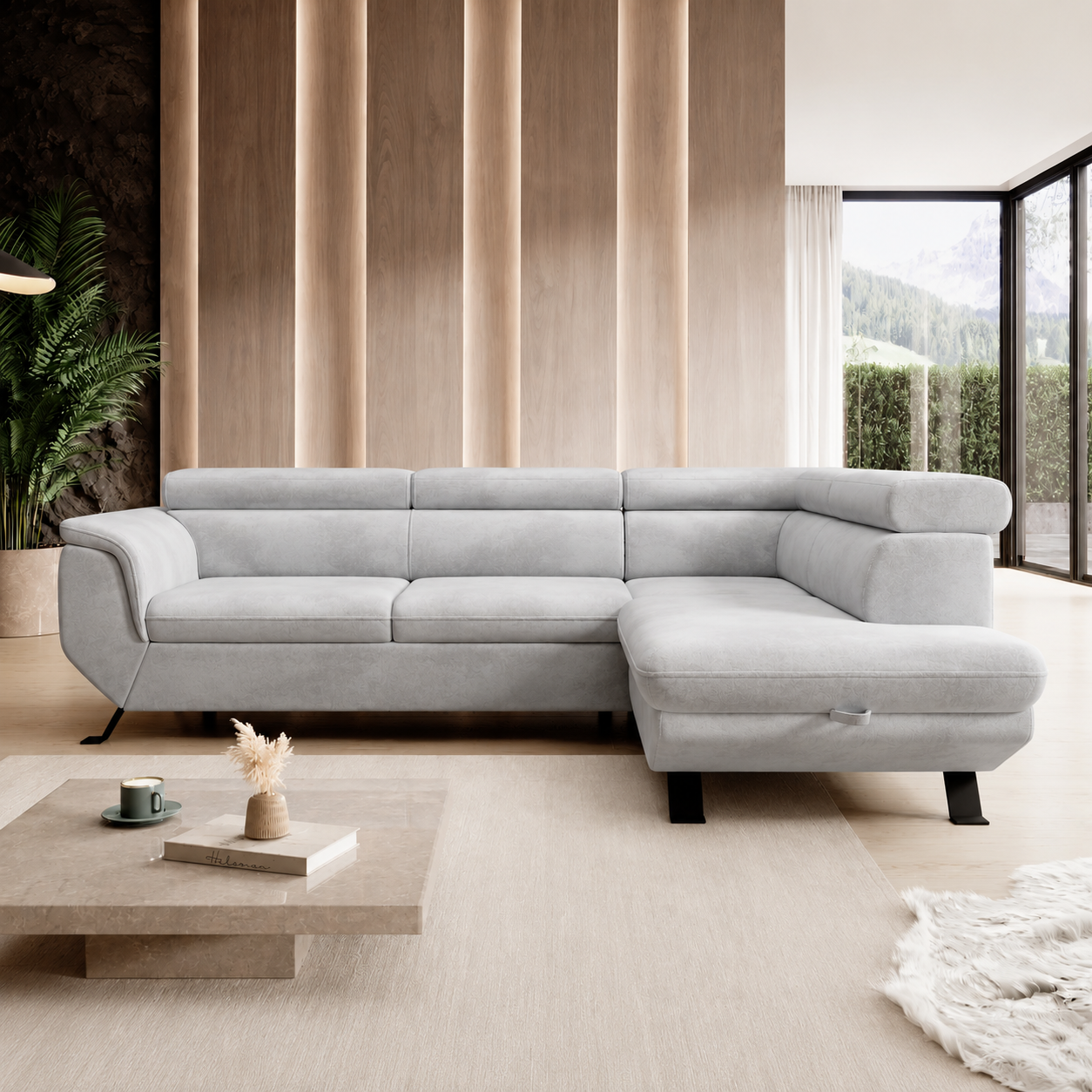 The Kingston L - Right Hand Corner Sofa Bed with Sleeping Function > Fast Delivery <