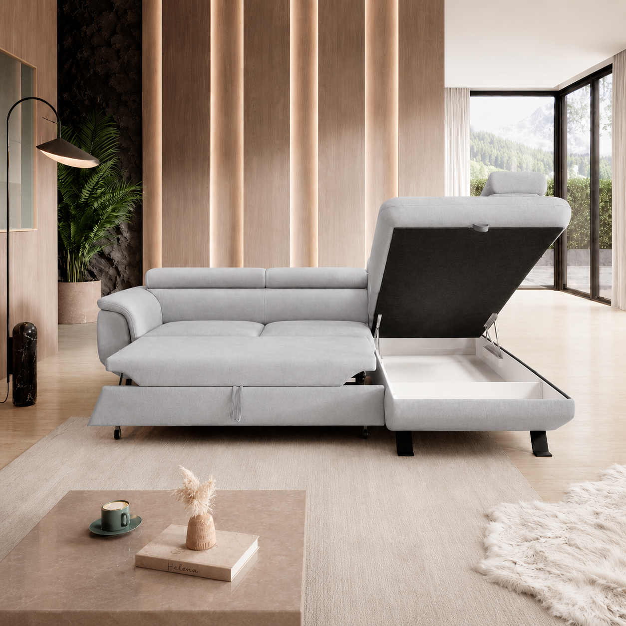 The Kingston L - Right Hand Corner Sofa Bed with Sleeping Function