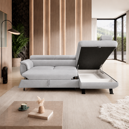 The Kingston L - Right Hand Corner Sofa Bed with Sleeping Function