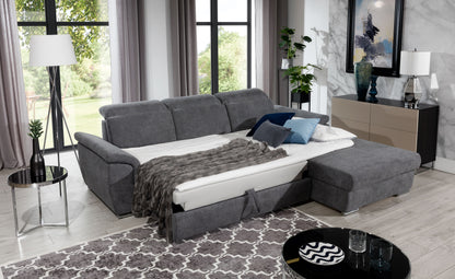 TENADSON - CORNER SOFA BED WITH SLEEPING FUNCTION & STORAGE L-SHAPE > 272 x 100cm <