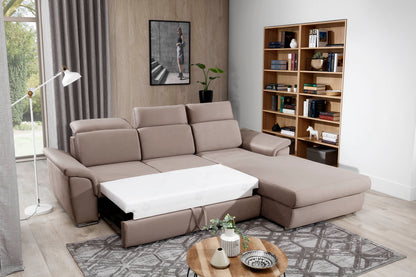 TENADSON - CORNER SOFA BED WITH SLEEPING FUNCTION & STORAGE L-SHAPE > 272 x 100cm <