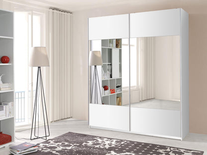 VARION - Modern Sliding Door Wardrobe with Mirror, Shelves and Rail >175cm<