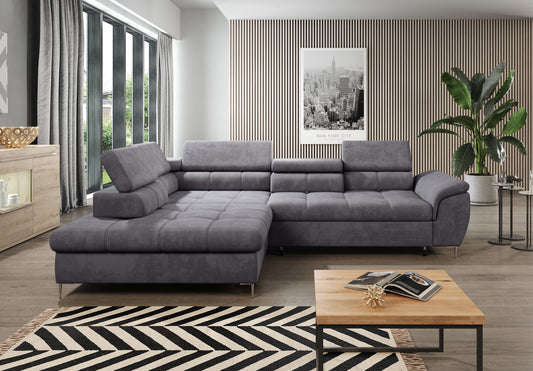 EMPONI - Luxury Corner Sofa with Double Bed & Storage For Minimialist Interiors Width 290 cm