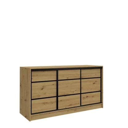 ANEYA Chest Of Drawers with Shelves 3 Colours 160 cm