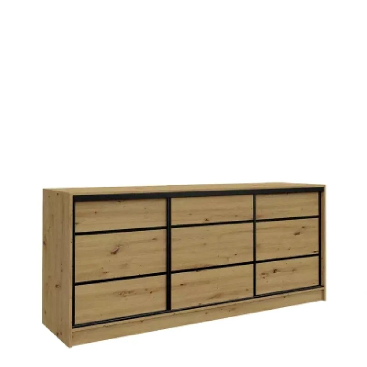 ANEYA Chest Of Drawers with Shelves 3 Colours 160 cm
