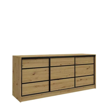 ANEYA Chest Of Drawers with Shelves 3 Colours 160 cm